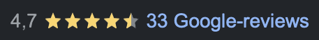 Zeer tevreden klanten: 4,7 op 5 -- Google Reviews